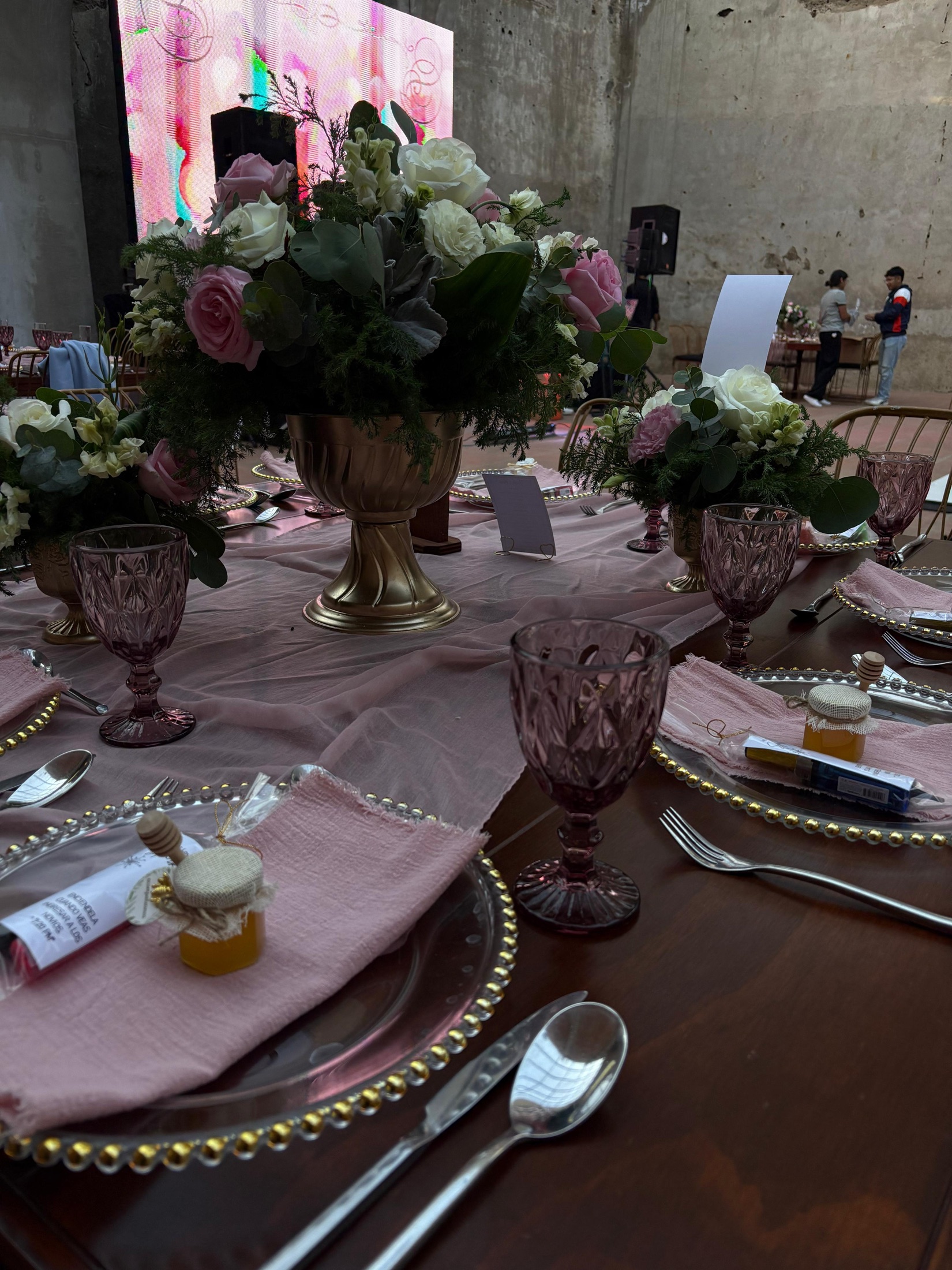 Montaje floral para una celebración en Hacienda Santa Teresa